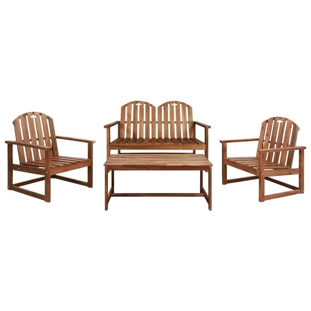 4 Piece Outdoor Lounge Set Solid Acacia Wood 44035 - Furniture