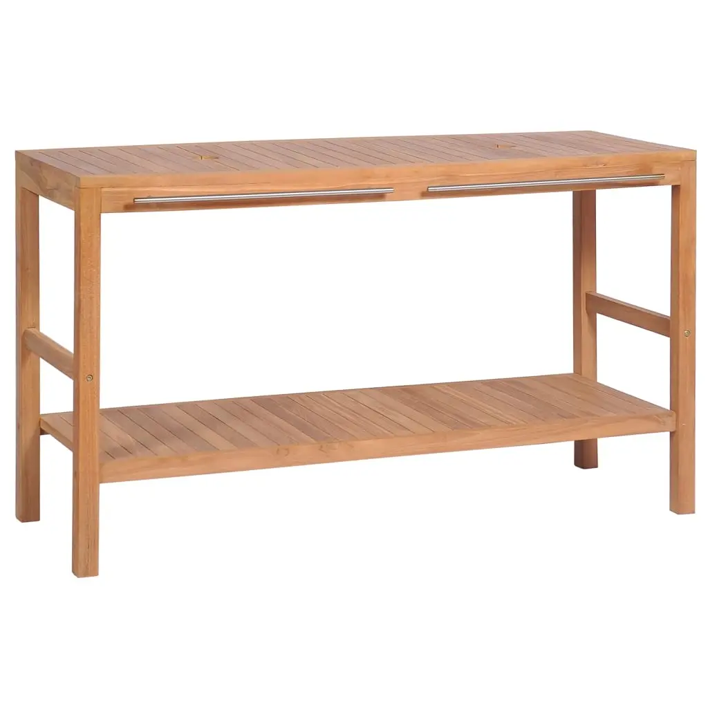 Bathroom Vanity Cabinet Solid Teak 132x45x75 cm 246493 - Furniture