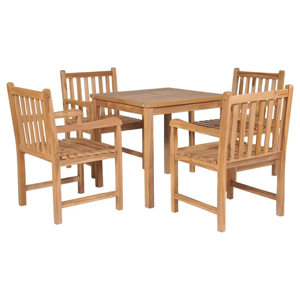 5 Piece Outdoor Dining Set Solid Teak Wood 44999 - Furniture