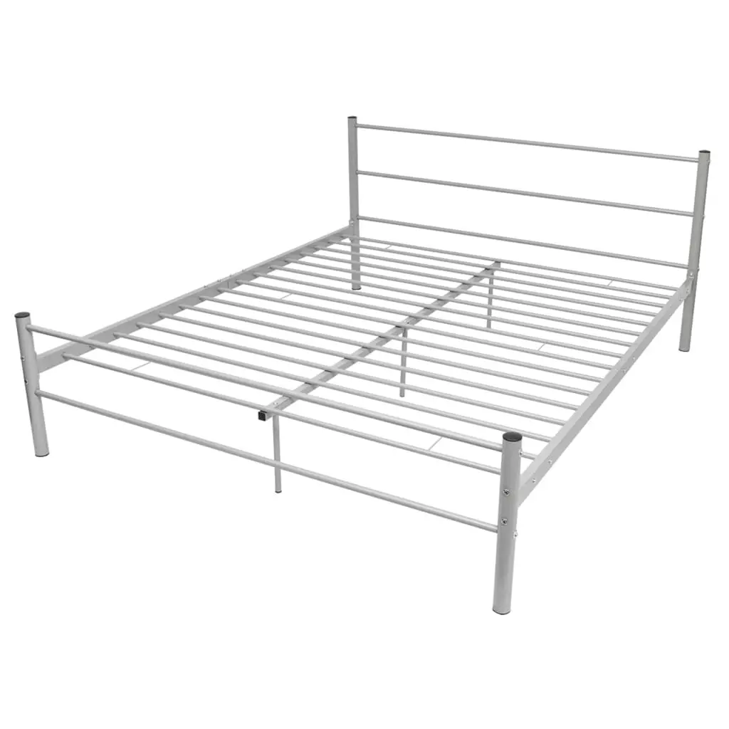 Bed Frame without Mattress Grey Metal Queen Size 247484 - Top Selling Beds