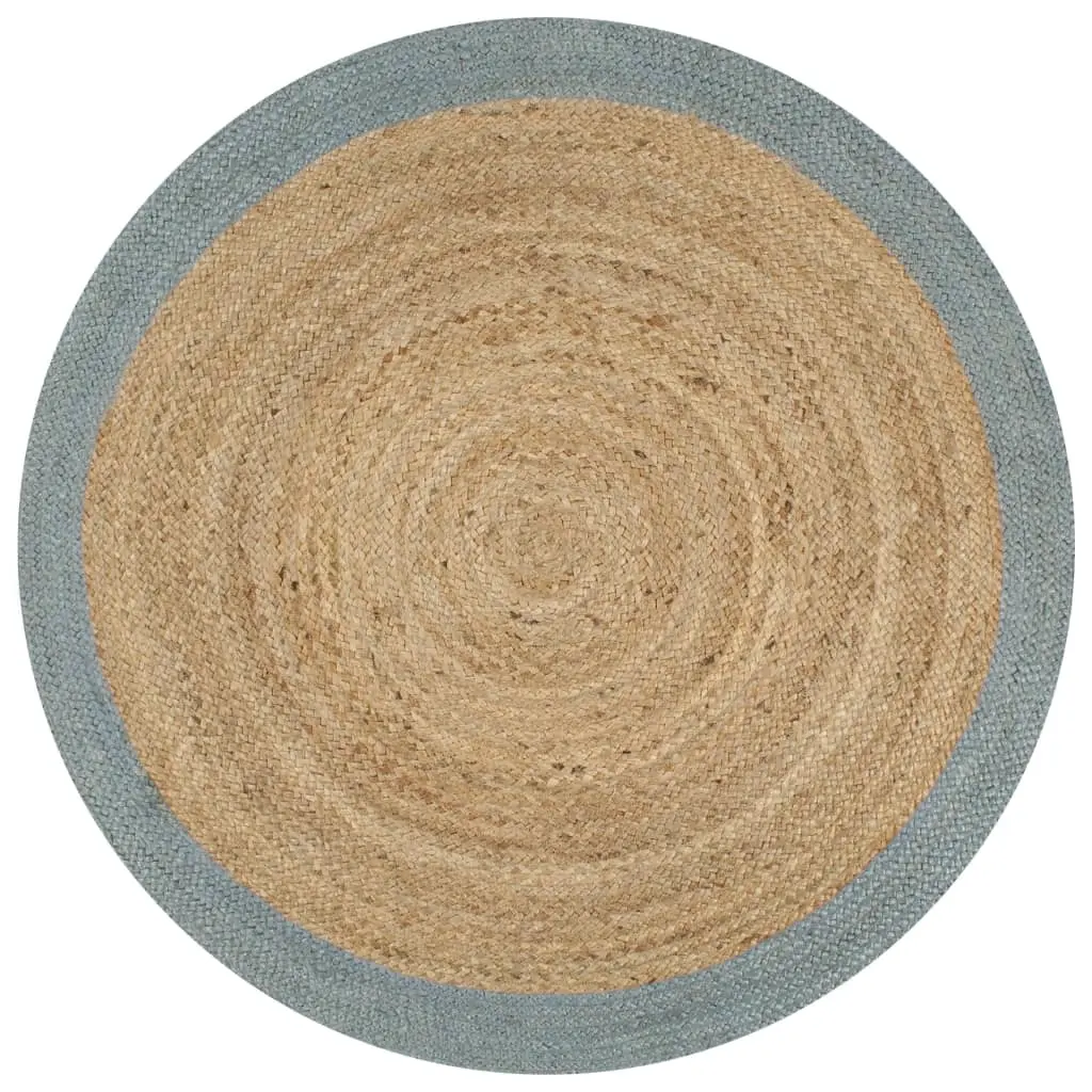 Handmade Rug Jute with Olive Green Border 120 cm 133681 - Home & Garden