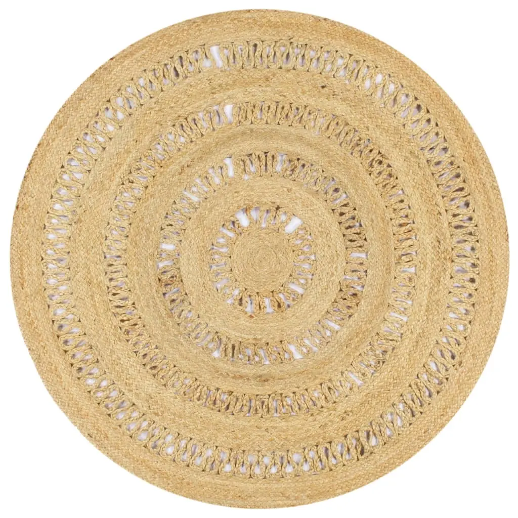 Handmade Rug Braided Jute 120 cm 133708 - Home & Garden
