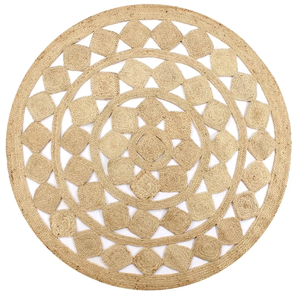 Handmade Rug Braided Jute 90 cm 133710 - Home & Garden