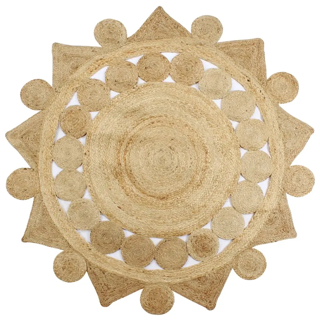 Handmade Rug Braided Jute 90 cm 133713 - Home & Garden