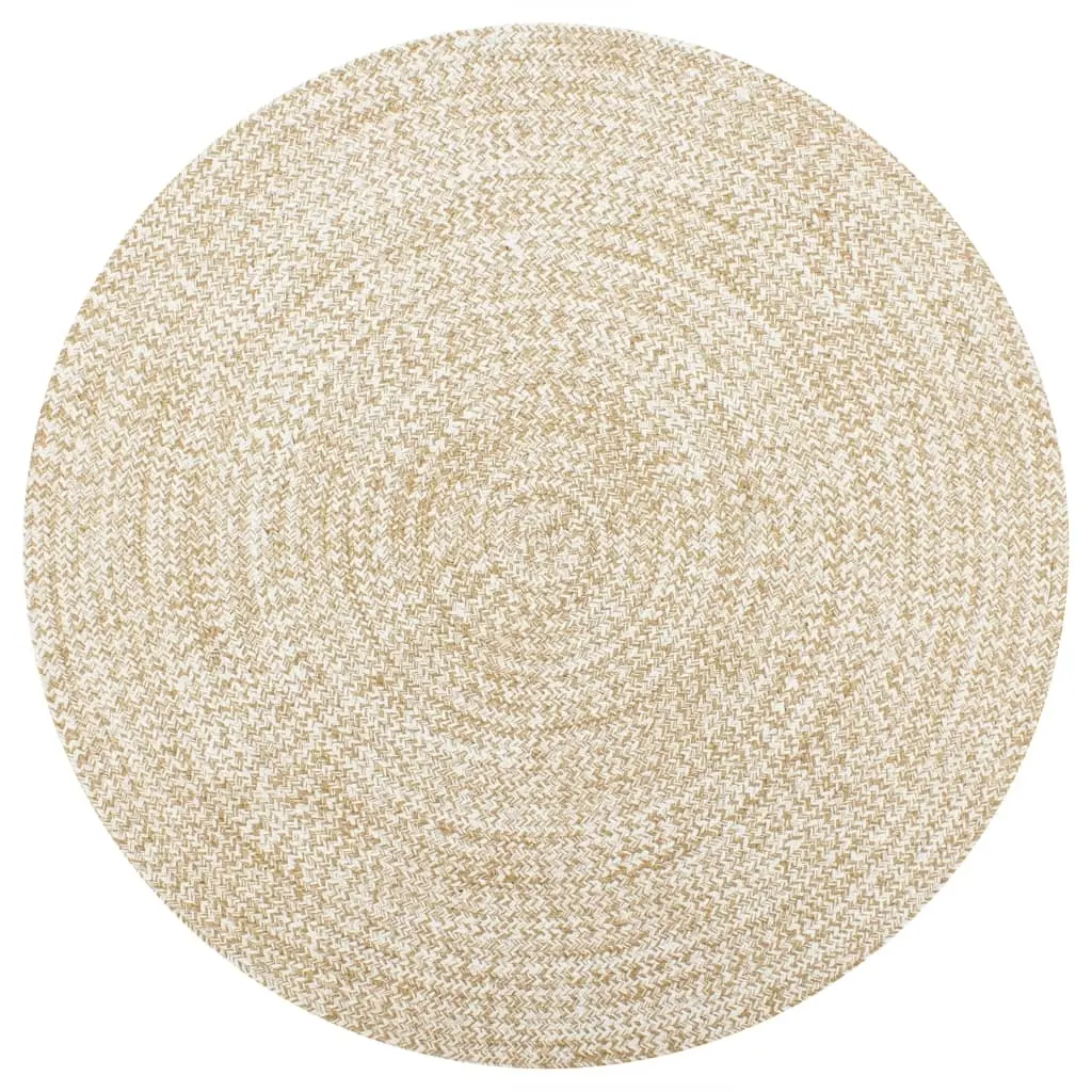 Handmade Rug Jute White and Natural 90 cm 133722 - Home & Garden