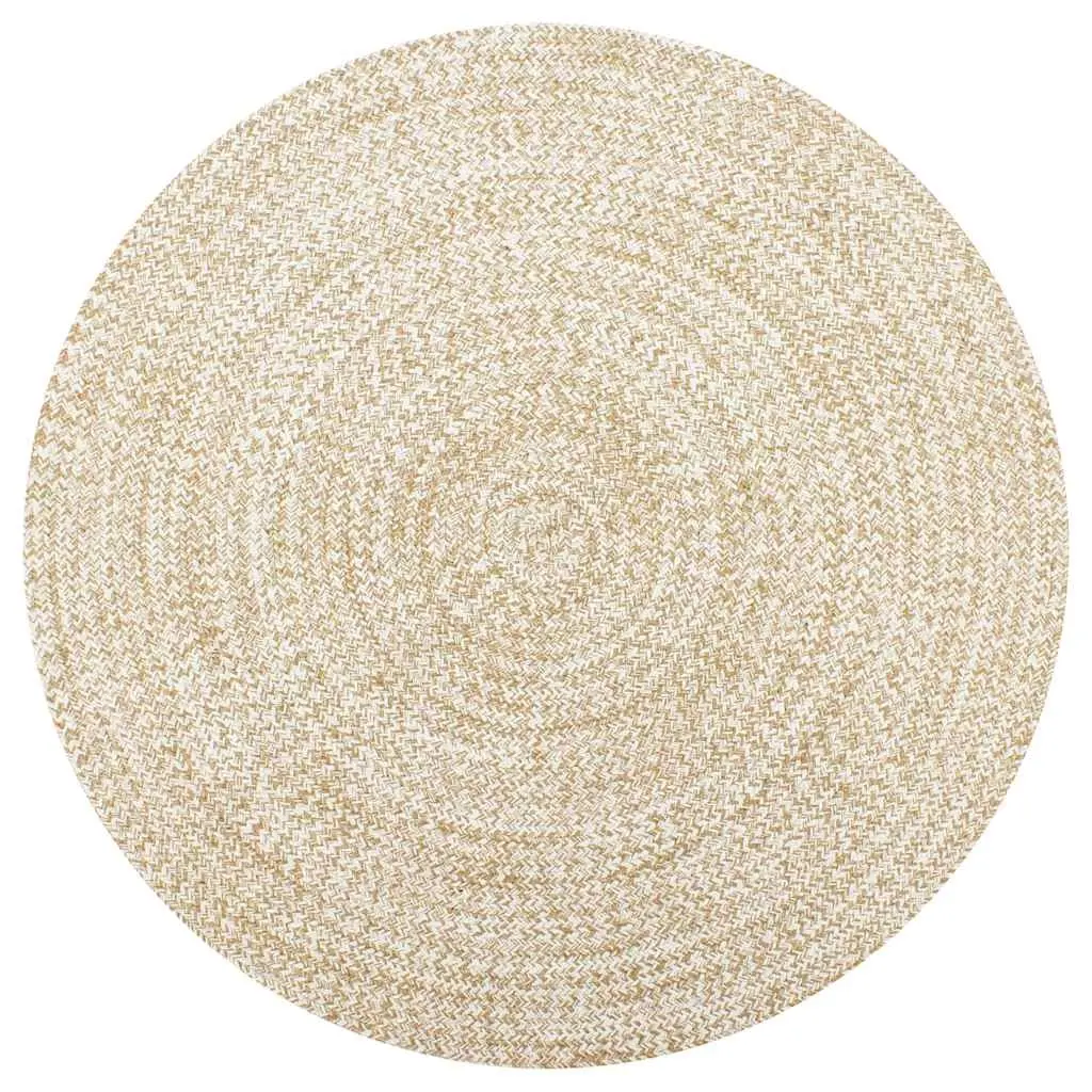 Handmade Rug Jute White and Natural 120 cm 133723 - Home & Garden