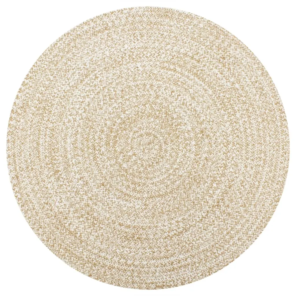 Handmade Rug Jute White and Natural 150 cm 133724 - Home & Garden