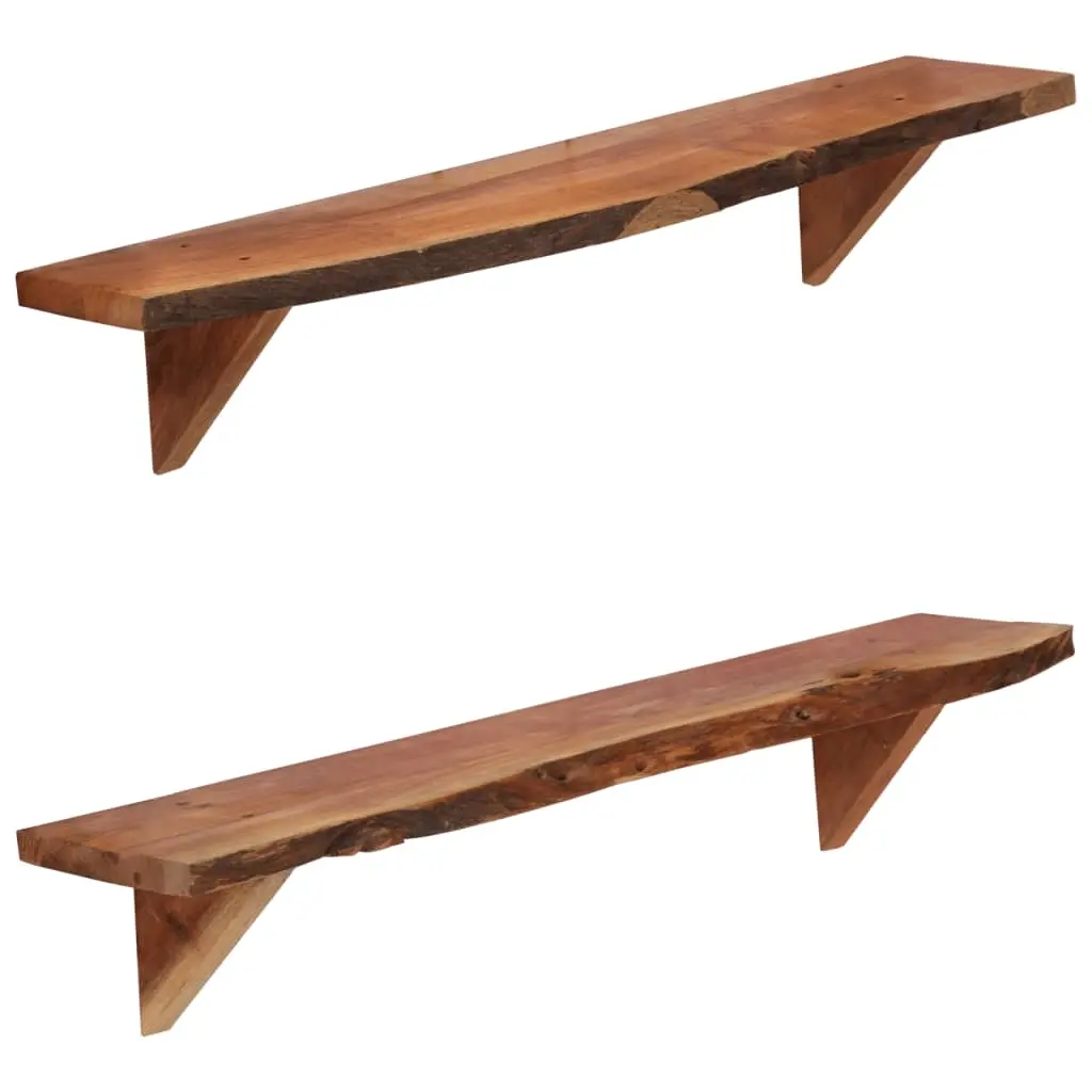 Wall Shelves 2 pcs 90x20x18 cm Solid Acacia Wood 247928 - Furniture
