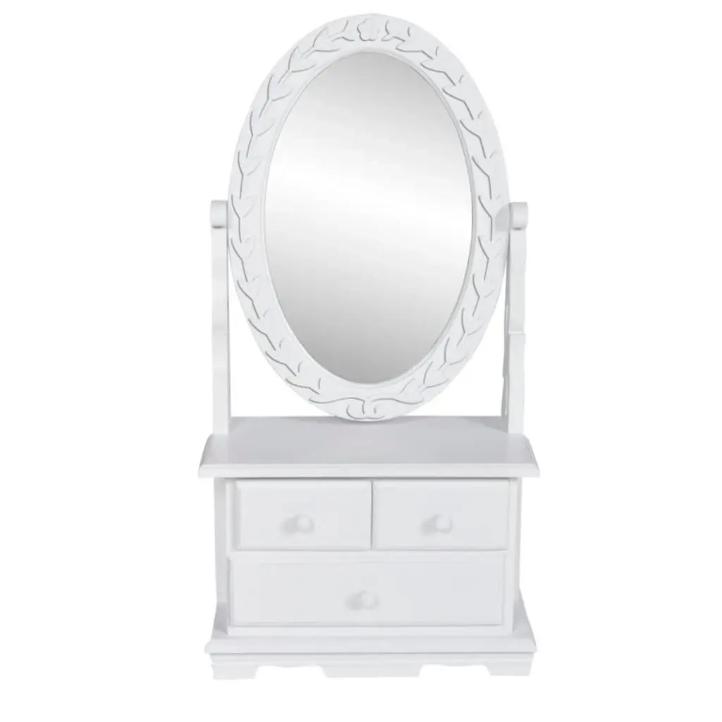 Vanity Makeup Table with Oval Swing Mirror MDF 60627 - Furniture