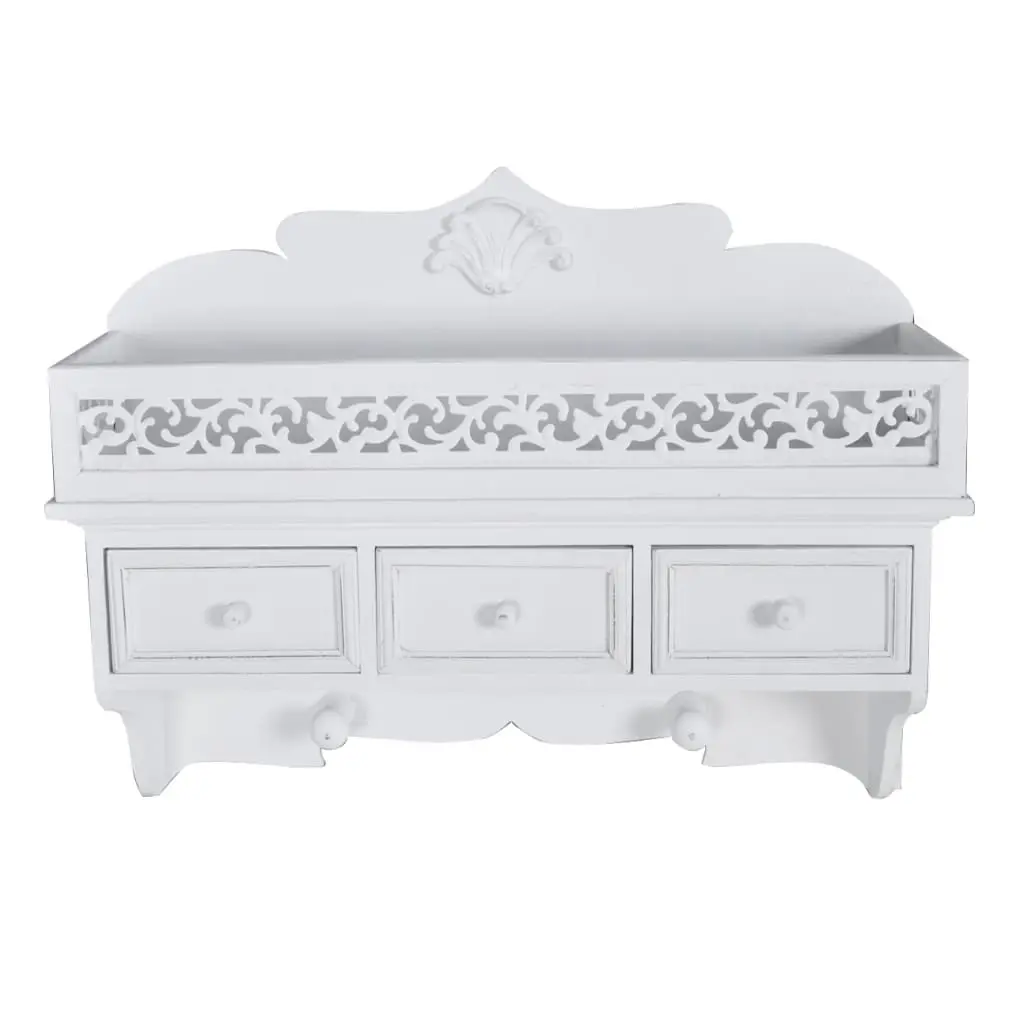 Wall Shelf/Peg with 3 Drawers 2 Hooks 60630 - Furniture