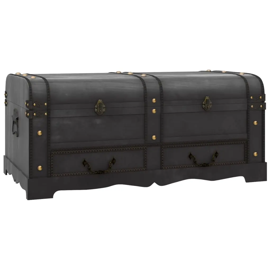 Wooden Treasure Chest Large Black 60797 - Furniture