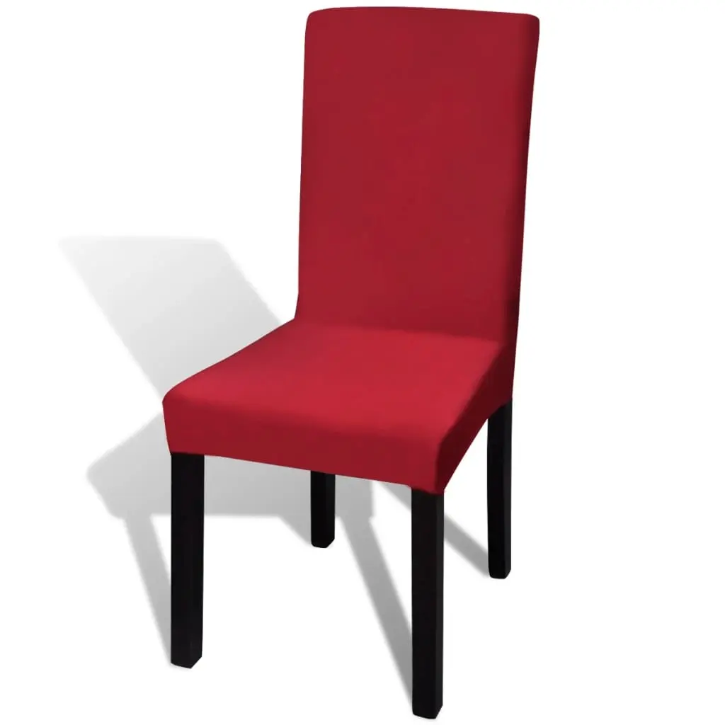 6 pcs Bordeaux Straight Stretchable Chair Cover 130379 - Home & Garden