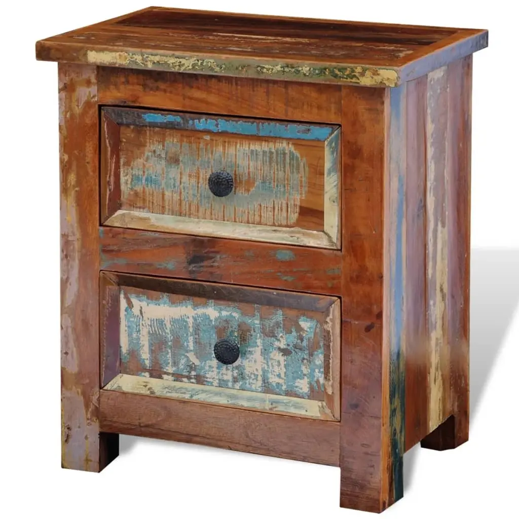 Nightstand with 2 Drawers Solid Reclaimed Wood 241643 - Furniture