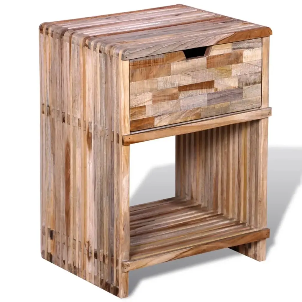 Nightstand with Drawer Reclaimed Teak Wood 241715 - Furniture