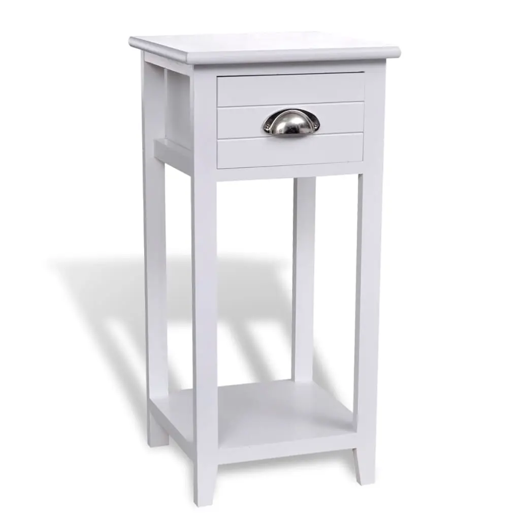 Nightstand with 1 Drawer White 242040 - Furniture
