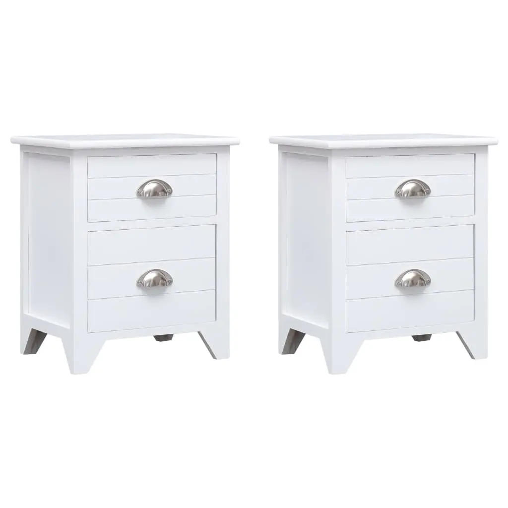 Nightstand 2 pcs with 2 Drawers White 242043 - Furniture