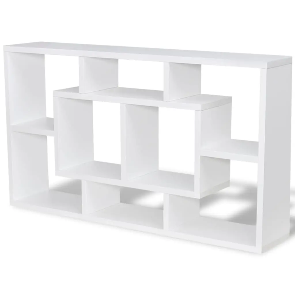 Floating Wall Display Shelf 8 Compartments White 242548 - Furniture