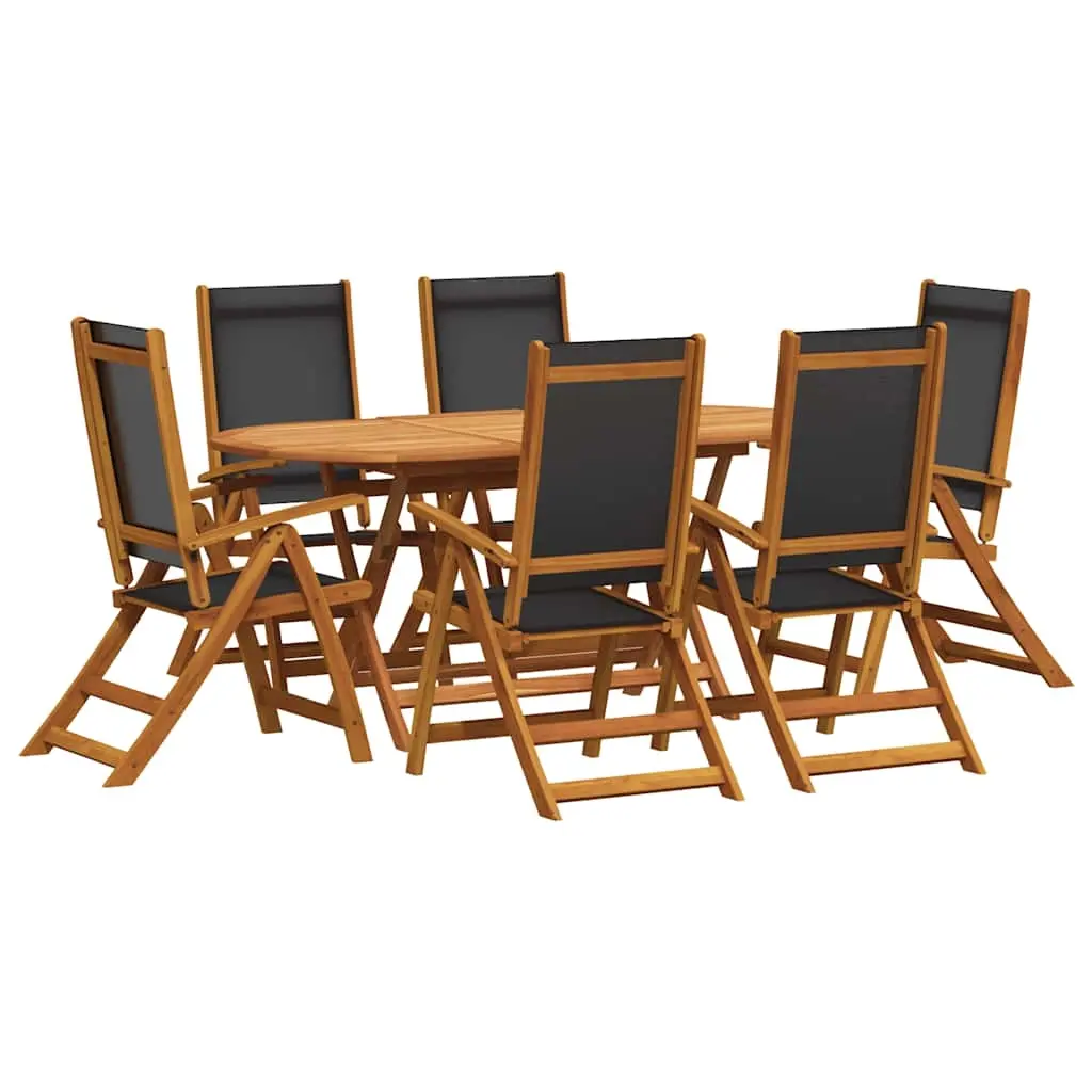 7 Piece Outdoor Dining Set Solid Acacia Wood 41748 - Up to 65% off Outdoor Furniture