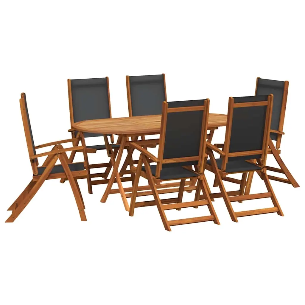 7 Piece Outdoor Dining Set Solid Acacia Wood 41749 - Furniture