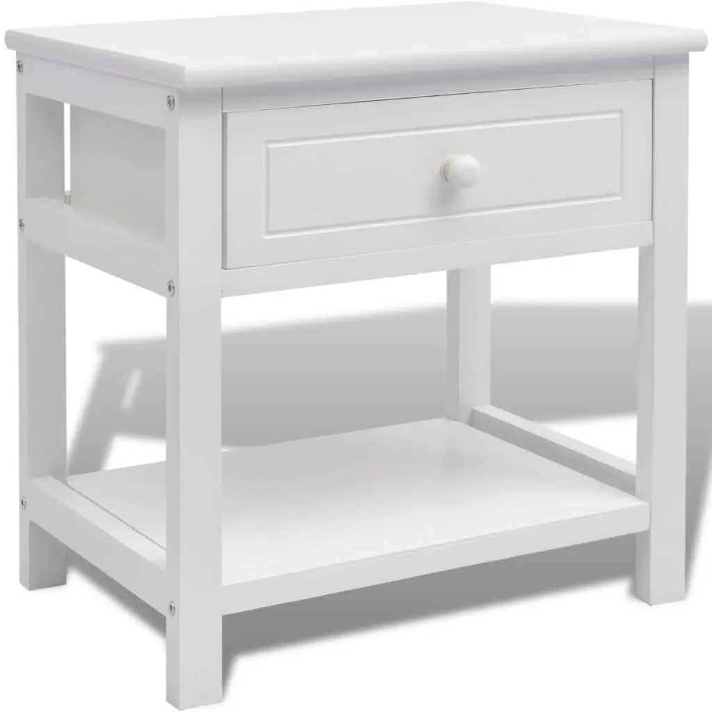 Bedside Cabinet Wood White 242870 - Furniture
