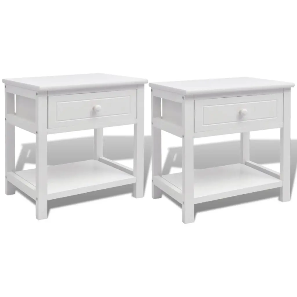 Bedside Cabinets 2 pcs Wood White 242871 - Furniture