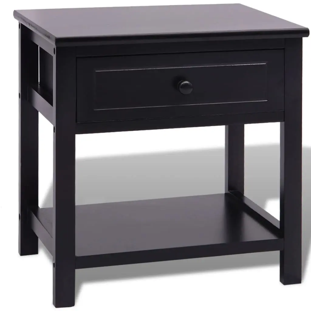 Bedside Cabinet Wood Black 242872 - Furniture