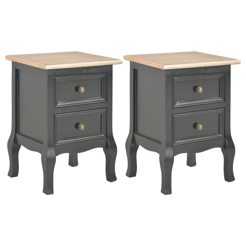 Bedside Cabinets 2 pcs Black 35x30x49 cm MDF 280041 - Furniture