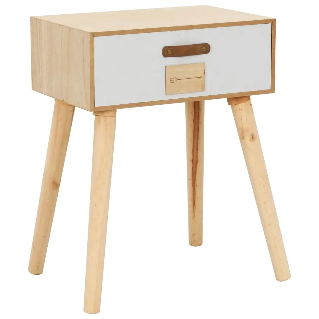Bedside Table with a Drawer 44x30x58.5 cm Solid Pinewood 247394 - Furniture
