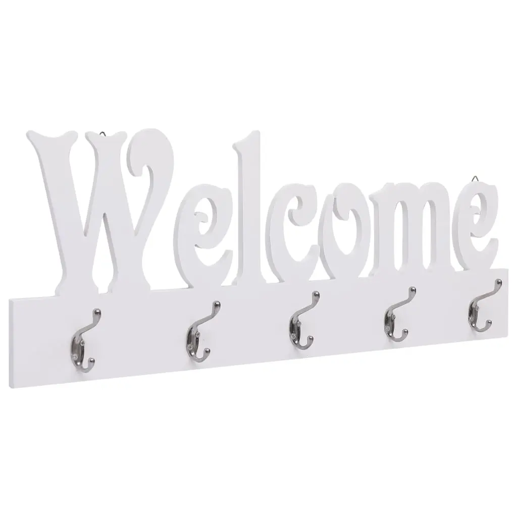 Wall Mounted Coat Rack WELCOME White 74x29.5 cm 284247 - Home & Garden