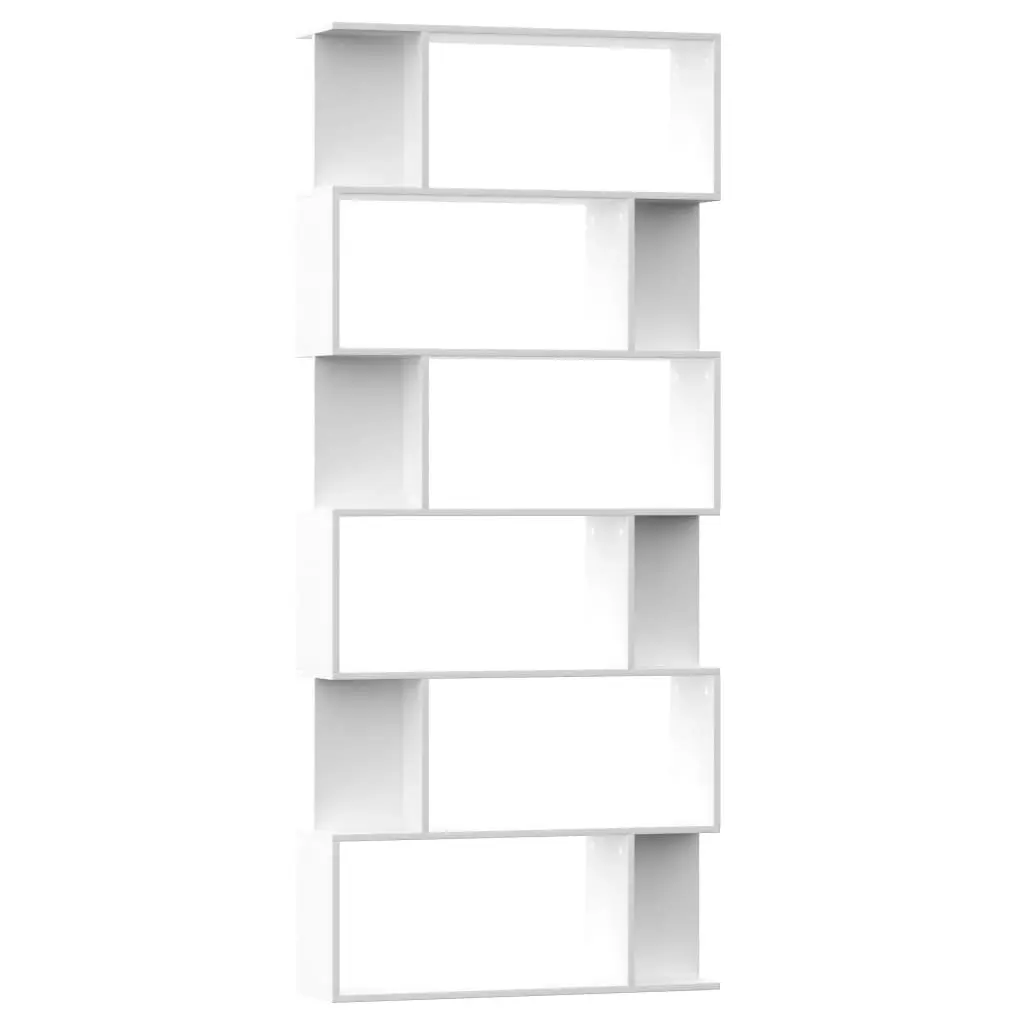 Book Cabinet/Room Divider White 80x24x192 cm Engineered Wood 800090 - Furniture
