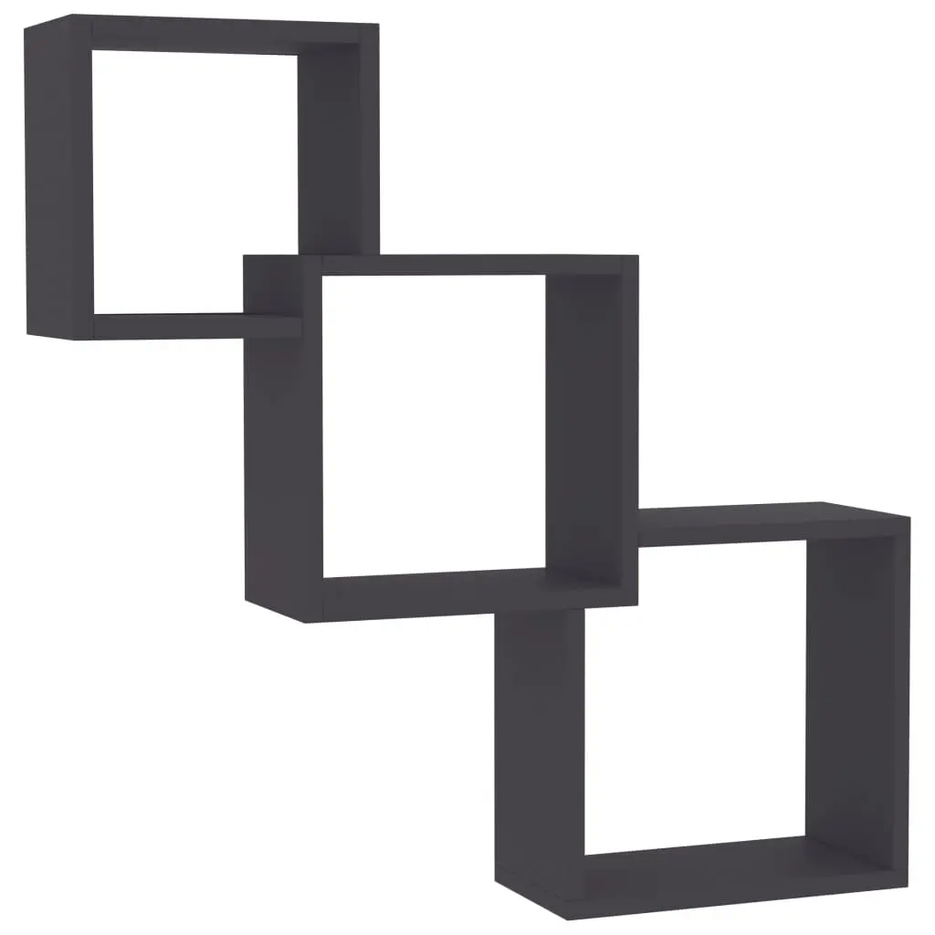 Cube Wall Shelves Grey 68x15x68 cm Engineered Wood 800272 - Furniture
