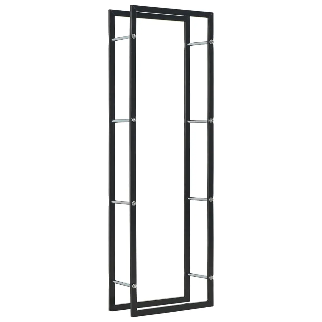 Firewood Rack Black 50x20x150 cm Steel 284699 - Home & Garden