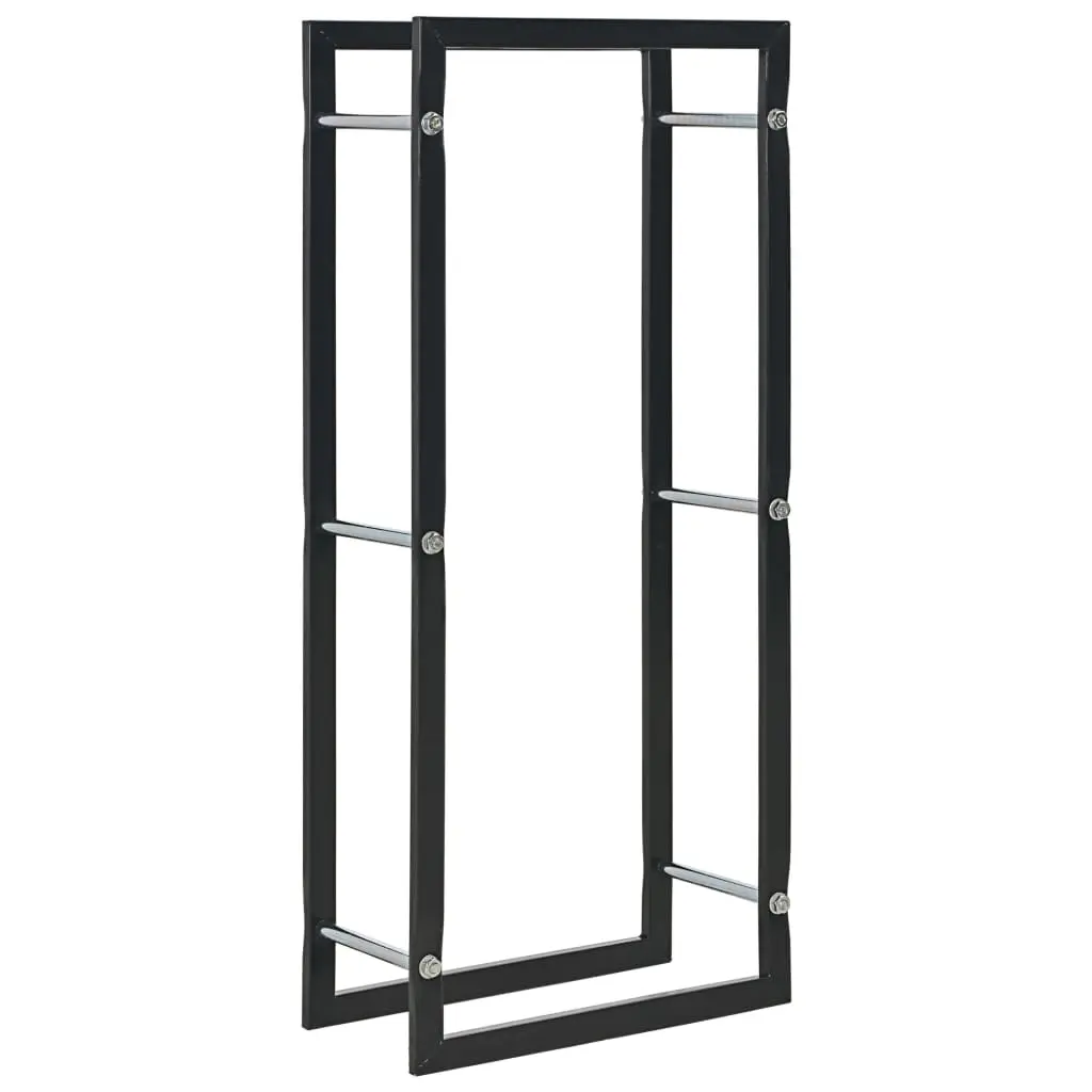 Firewood Rack Black 44x20x100 cm Steel 284700 - Home & Garden