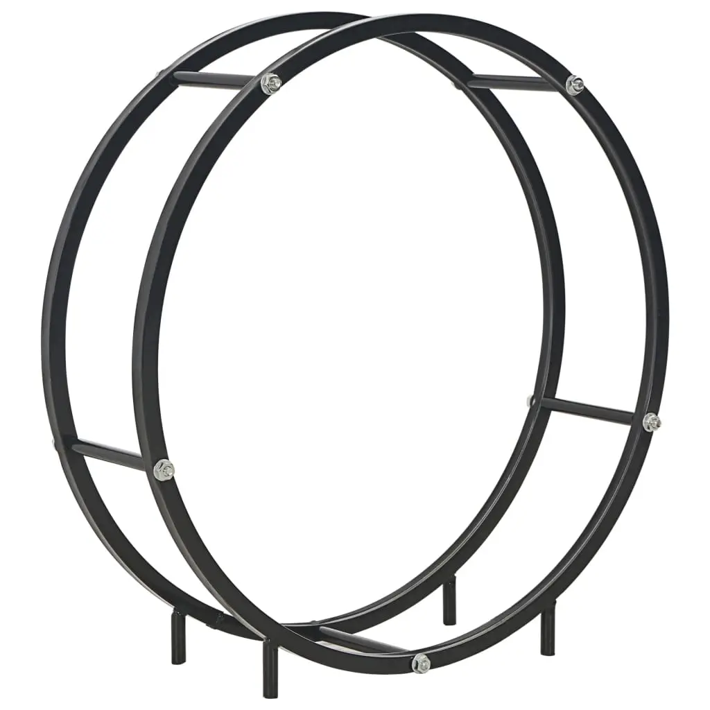 Firewood Rack Black 70x20x70 cm Steel 284701 - Home & Garden