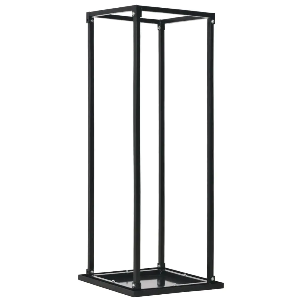 Firewood Rack with Base Black 37x37x113 cm Steel 284702 - Home & Garden