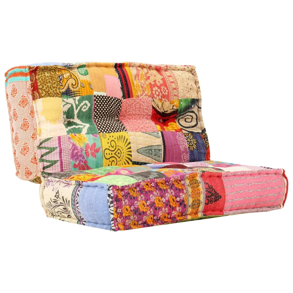 Pouffe 100x100x20 cm Patchwork Fabric 283792 - Home & Garden