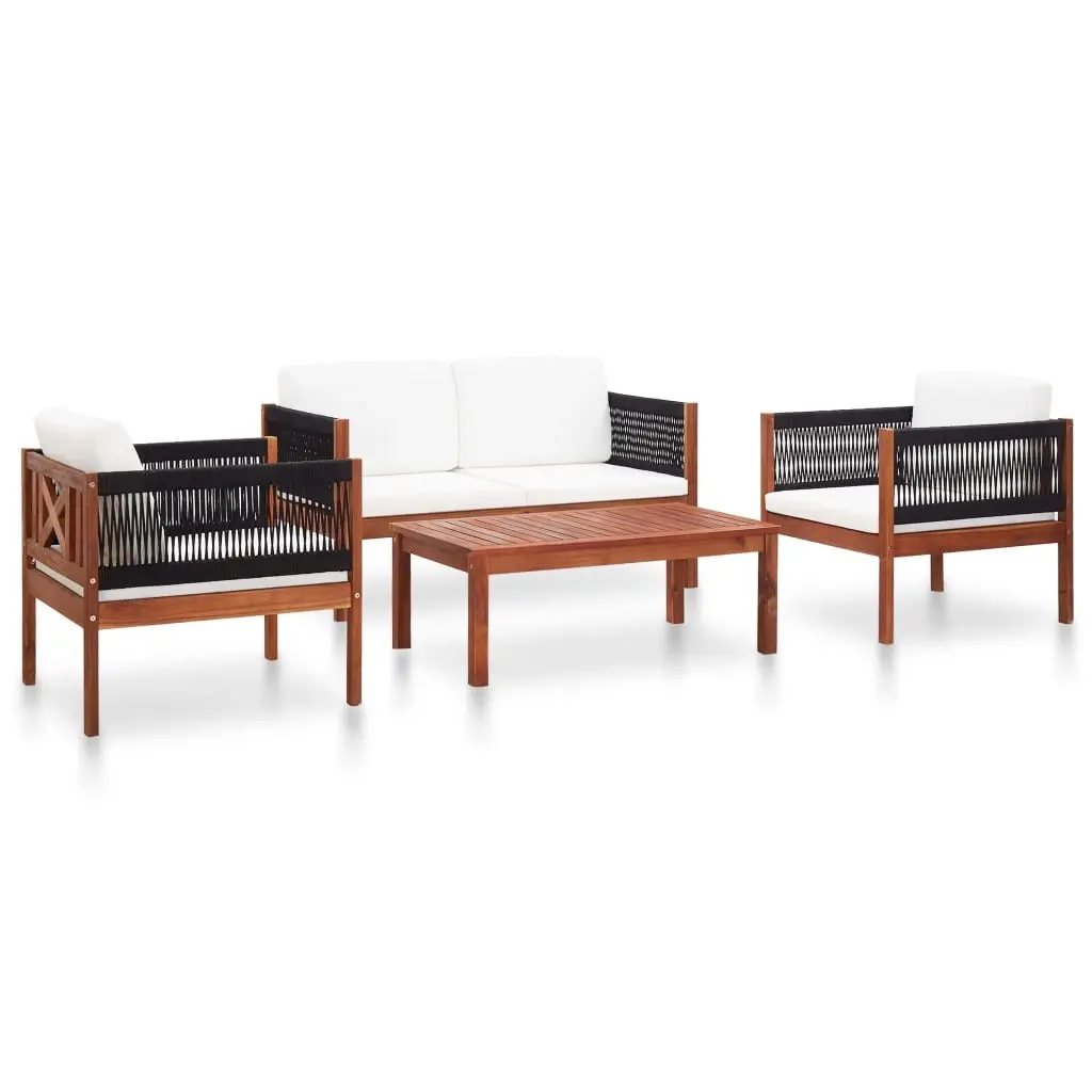 4 Piece Garden Lounge Set Solid Acacia Wood 46343 - Furniture
