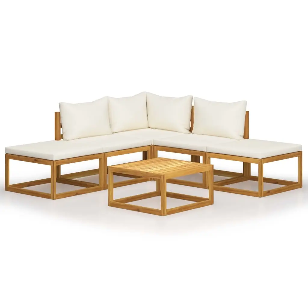 6 Piece Garden Lounge Set with Cushions Solid Acacia Wood 45915 - Furniture