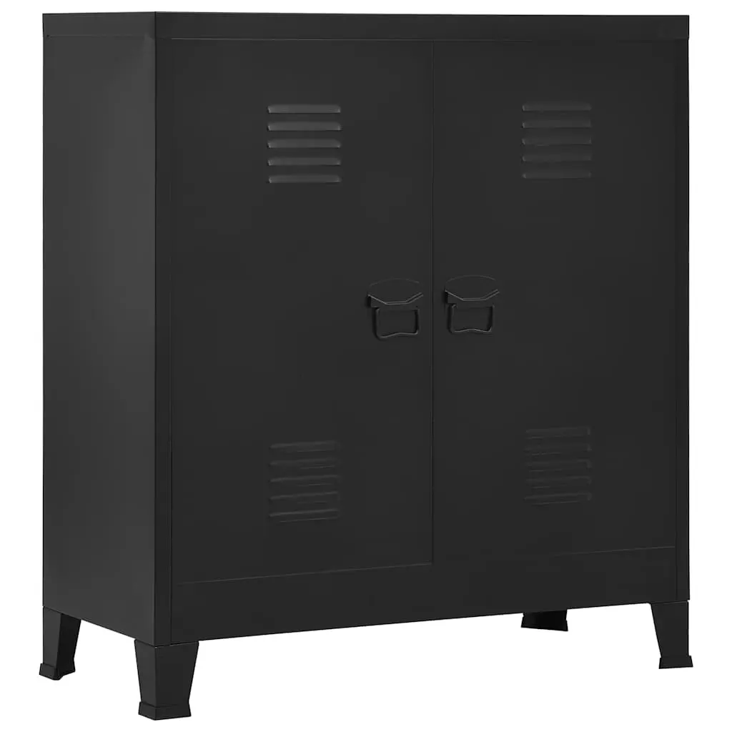 Industrial Storage Chest Black 90x40x100 cm Steel 145356 - Furniture