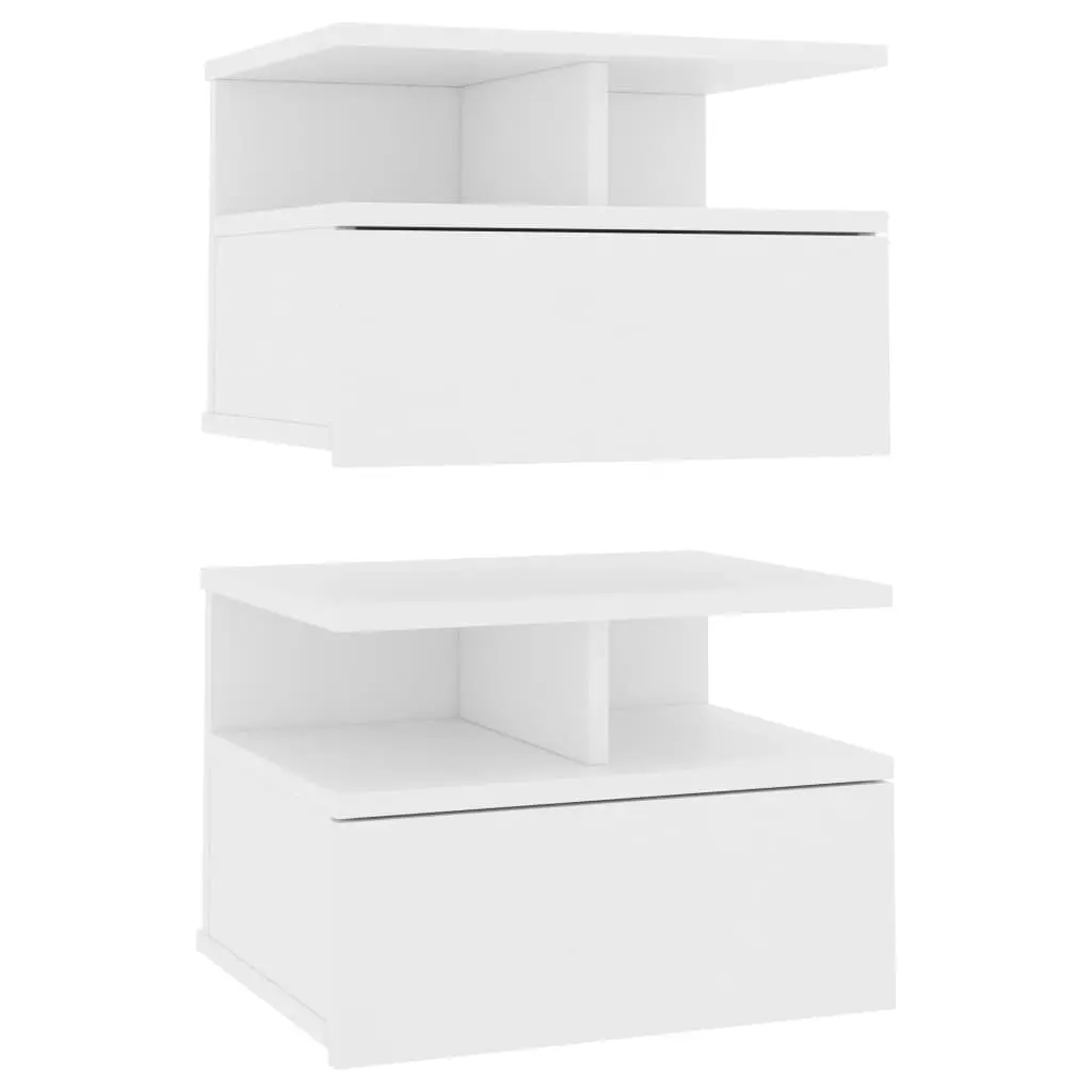 Floating Nightstands 2 pcs White 40x31x27 cm Engineered Wood 800406 - Furniture