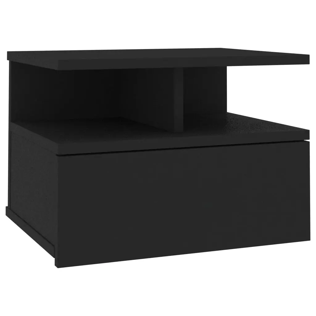 Floating Nightstand Black 40x31x27 cm Engineered Wood 800407 - Furniture