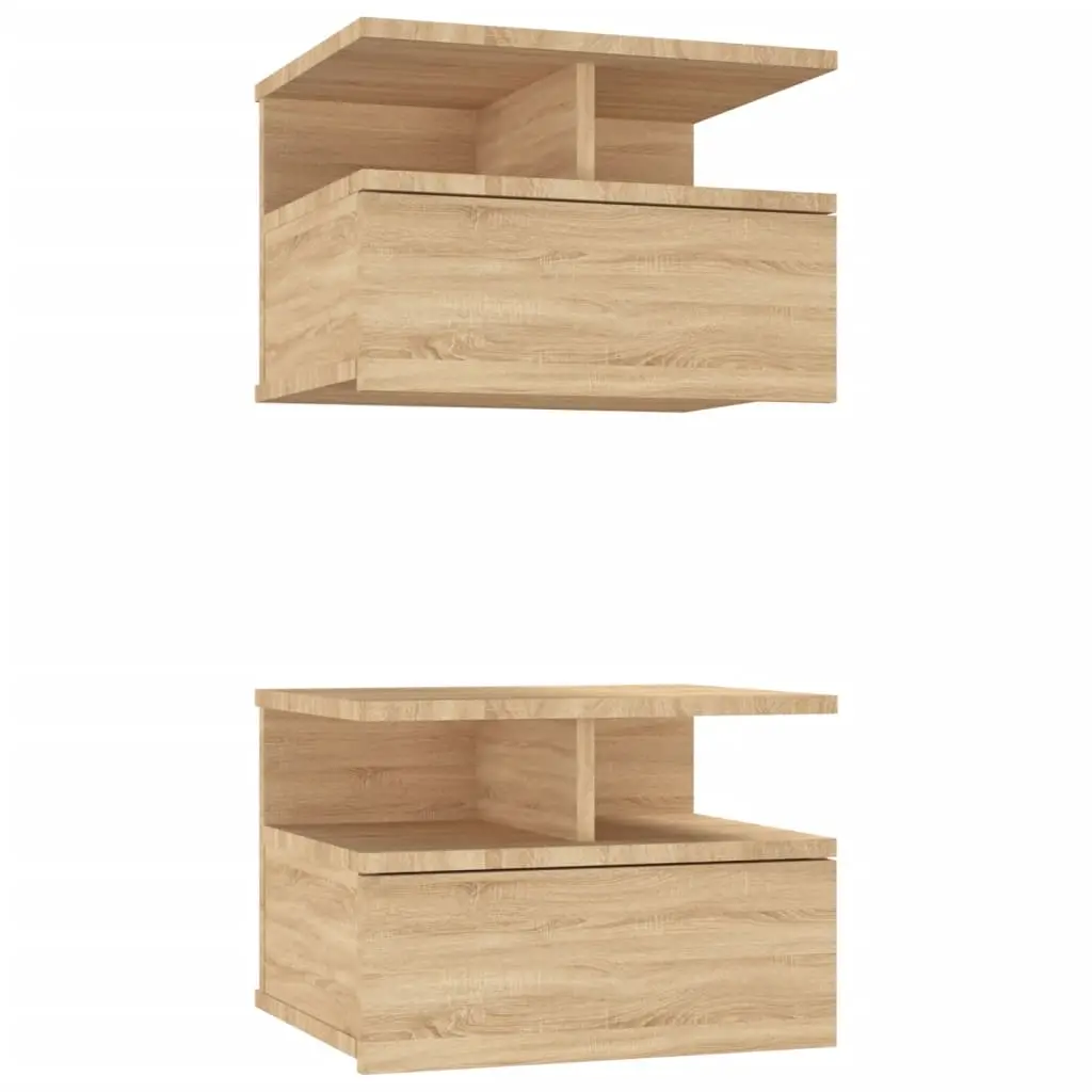 Floating Nightstands 2 pcs Sonoma Oak 40x31x27 cm Engineered Wood 800412 - Furniture