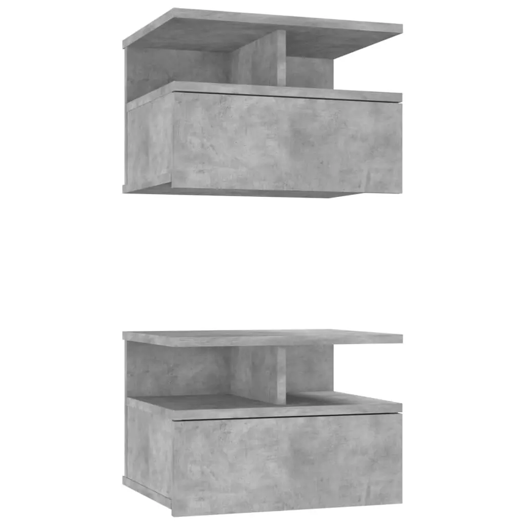 Floating Nightstands 2 pcs Concrete Grey 40x31x27 cm Engineered Wood 800414 - Furniture