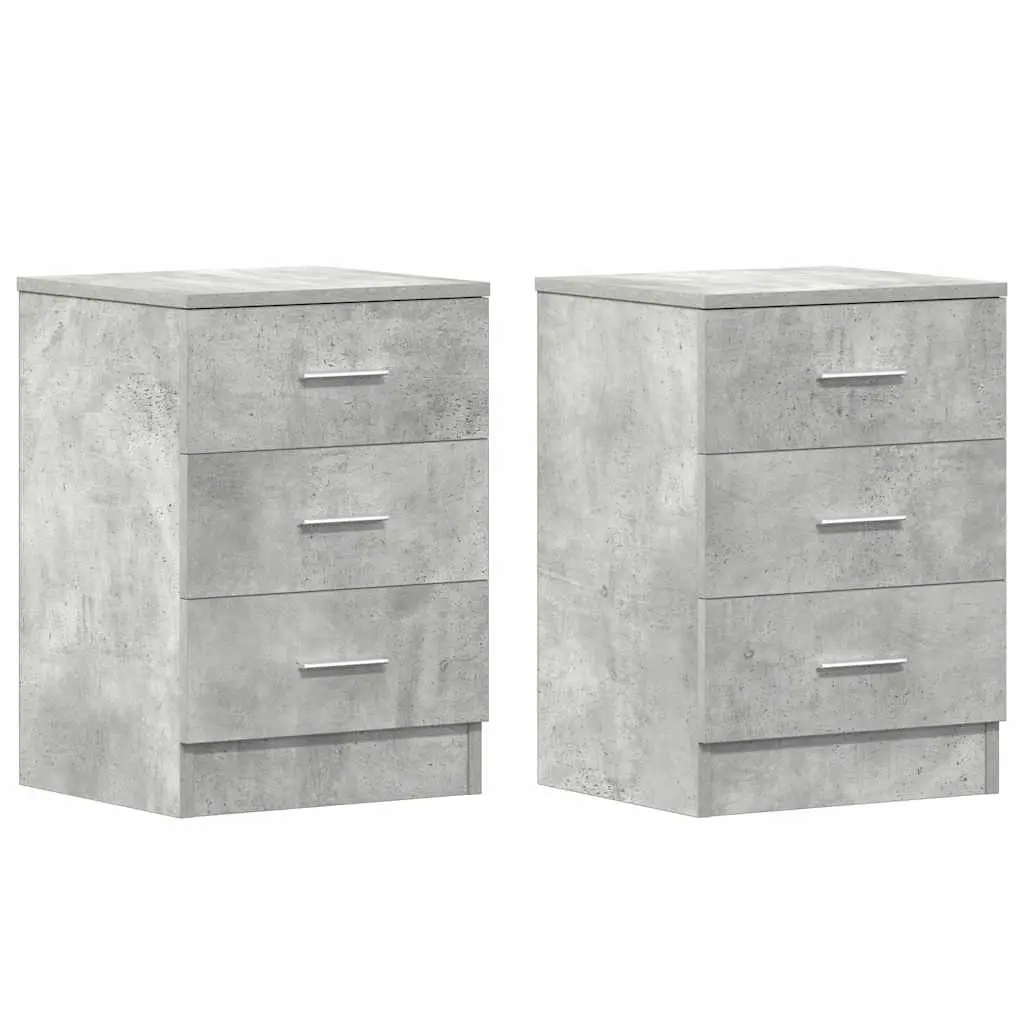 Bedside Cabinets 2 pcs Concrete Grey 38x35x56 cm Engineered Wood 800459 - Furniture