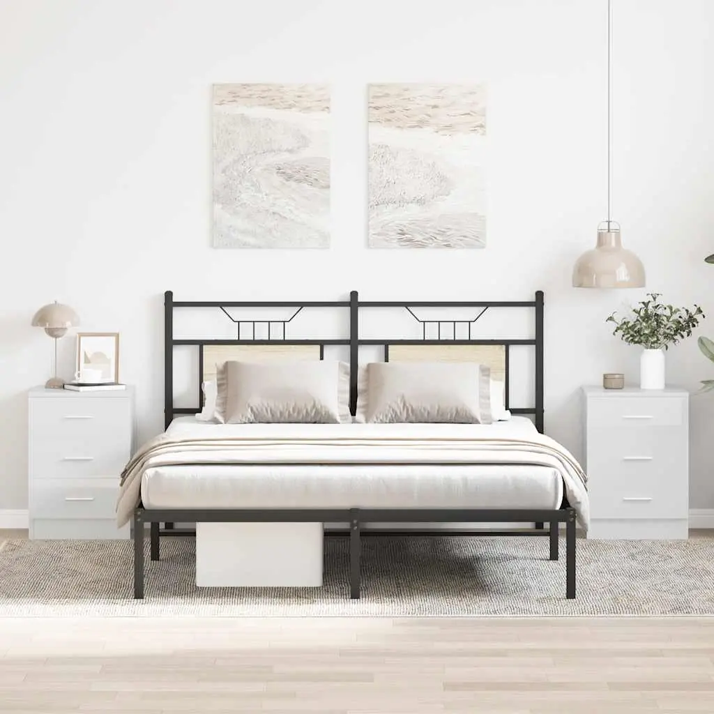 Bedside Cabinets 2 pcs High Gloss White 38x35x56 cm Engineered Wood 800463 - Furniture