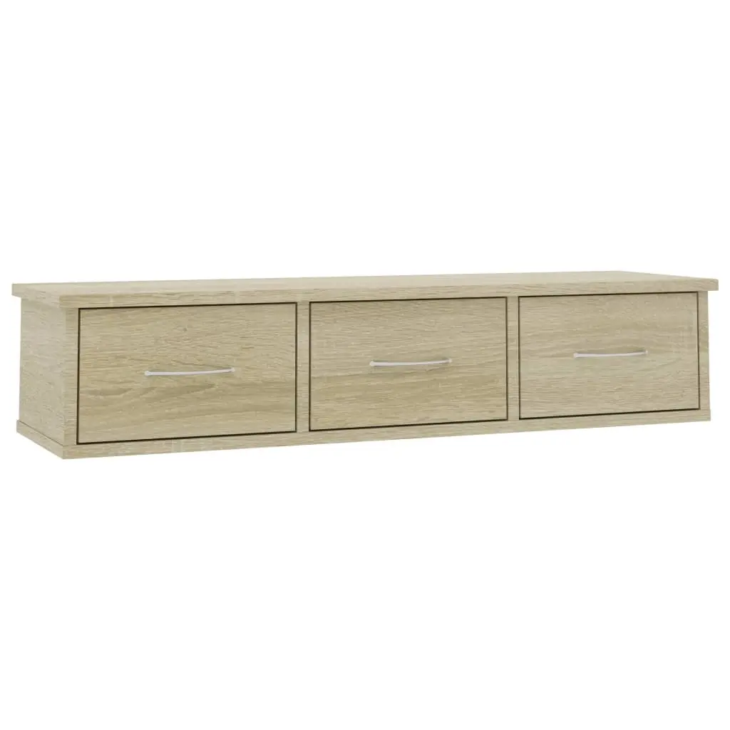 Wall-mounted Drawer Shelf Sonoma Oak 88x26x18.5 cm Engineered Wood 800597