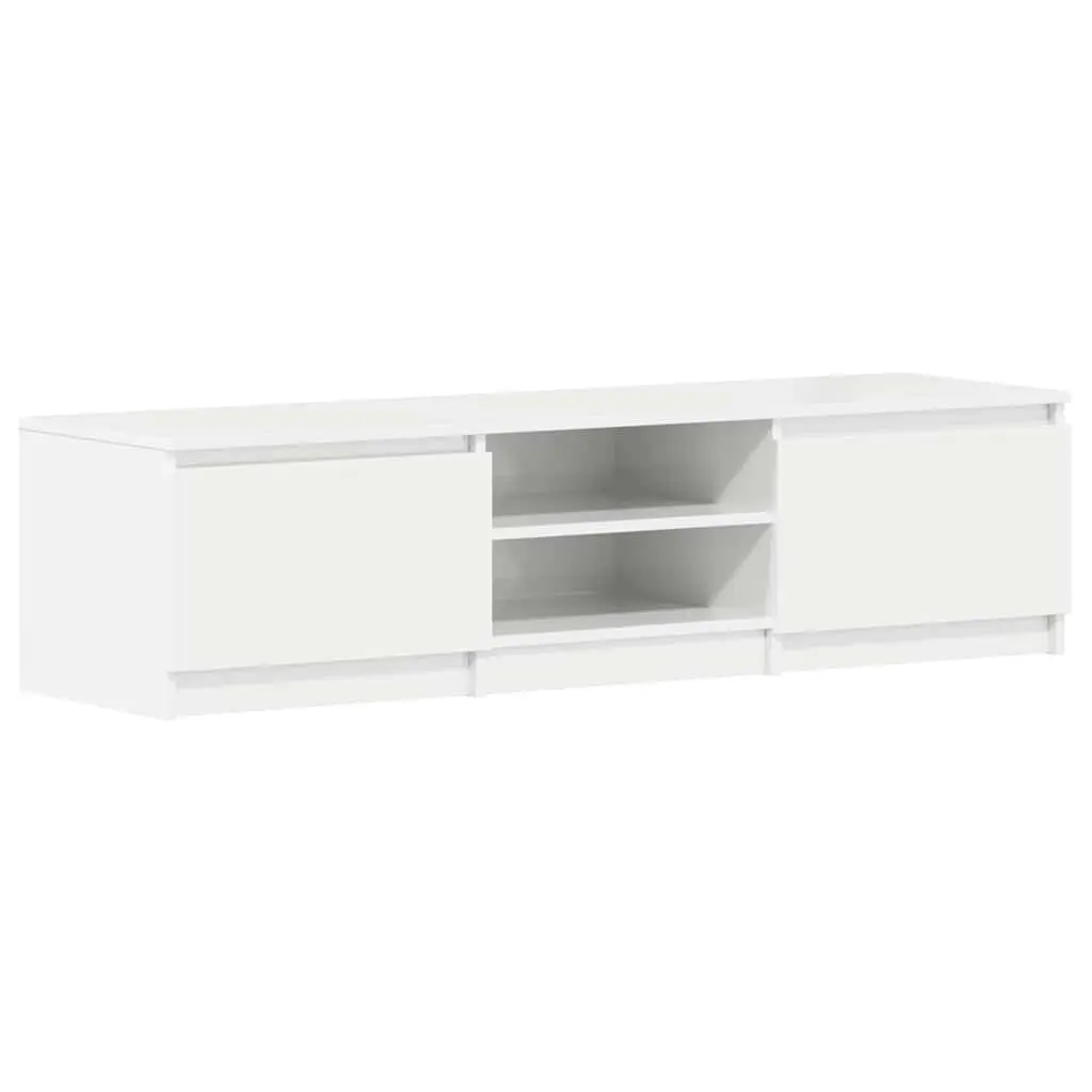 TV Cabinet High Gloss White 140x40x35.5 cm Engineered Wood 800654 - Furniture