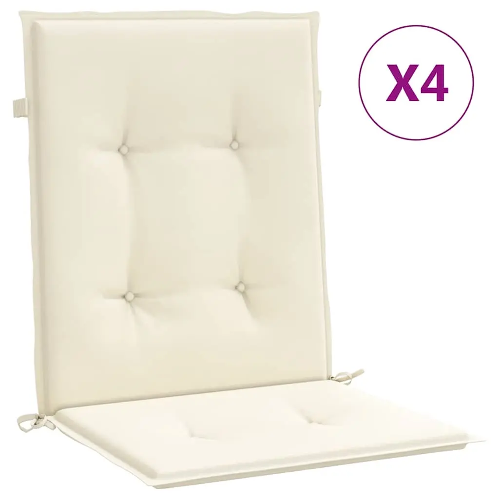 Garden Lowback Chair Cushions 4 pcs Cream 100x50x2 cm Oxford Fabric 47553 - Home & Garden