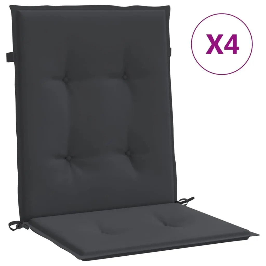 Garden Lowback Chair Cushions 4 pcs Black 100x50x3 cm Oxford Fabric 47561 - Home & Garden