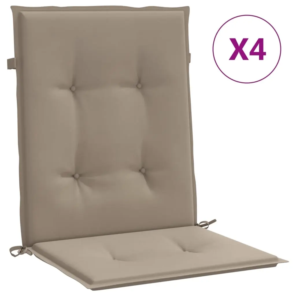 Garden Lowback Chair Cushions 4 pcs Taupe 100x50x3 cm Oxford Fabric 47563 - Home & Garden